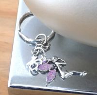 16th Birthday Fairy Keyring with Lilac Glitter Wings