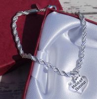 Maid of Honour Wedding Special Occasion Silver Charm Bracelet