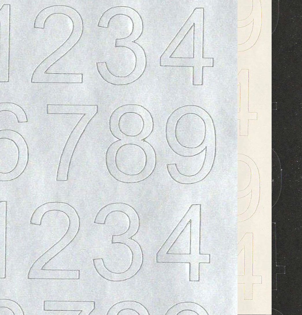 Numbers Peel Off Sticker Sheet