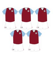 Football Card Making Toppers - Claret and Light Blue Team