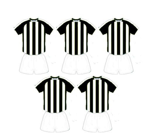 Football Card Making Toppers - Black and White Stripe Team