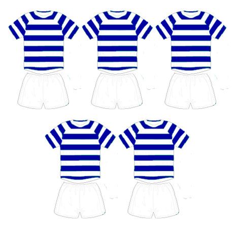Football Card Making Toppers - Blue and White Stripe Team