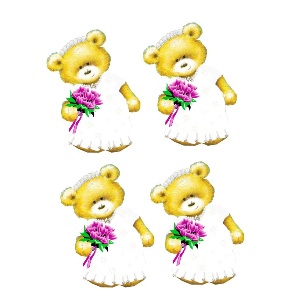 Bride Teddy Bear Toppers x 4