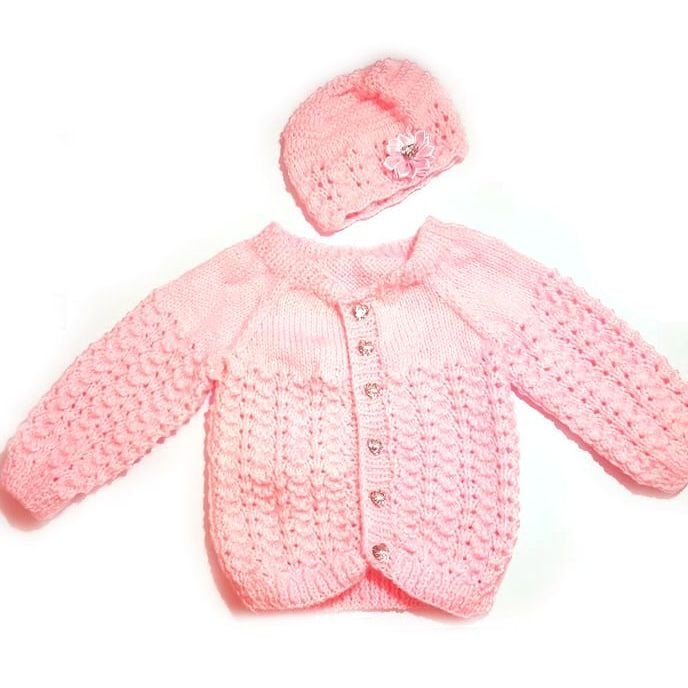 Baby Girl Set, Pink Coat and Hat, 0-3 Months