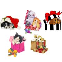 Christmas Puppy and Kitten Card Toppers