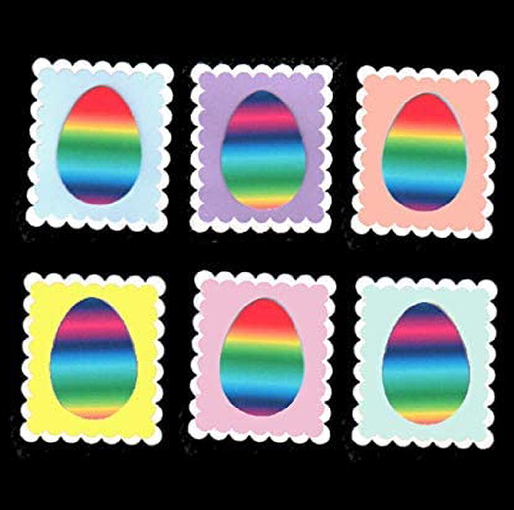Easter Egg Card Toppers with Scalloped Edges x 6 