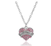 Best Friend Gemstone Heart Pendant Necklace 