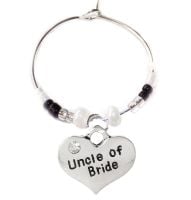 Uncle of the Bride Wine Glass Charm