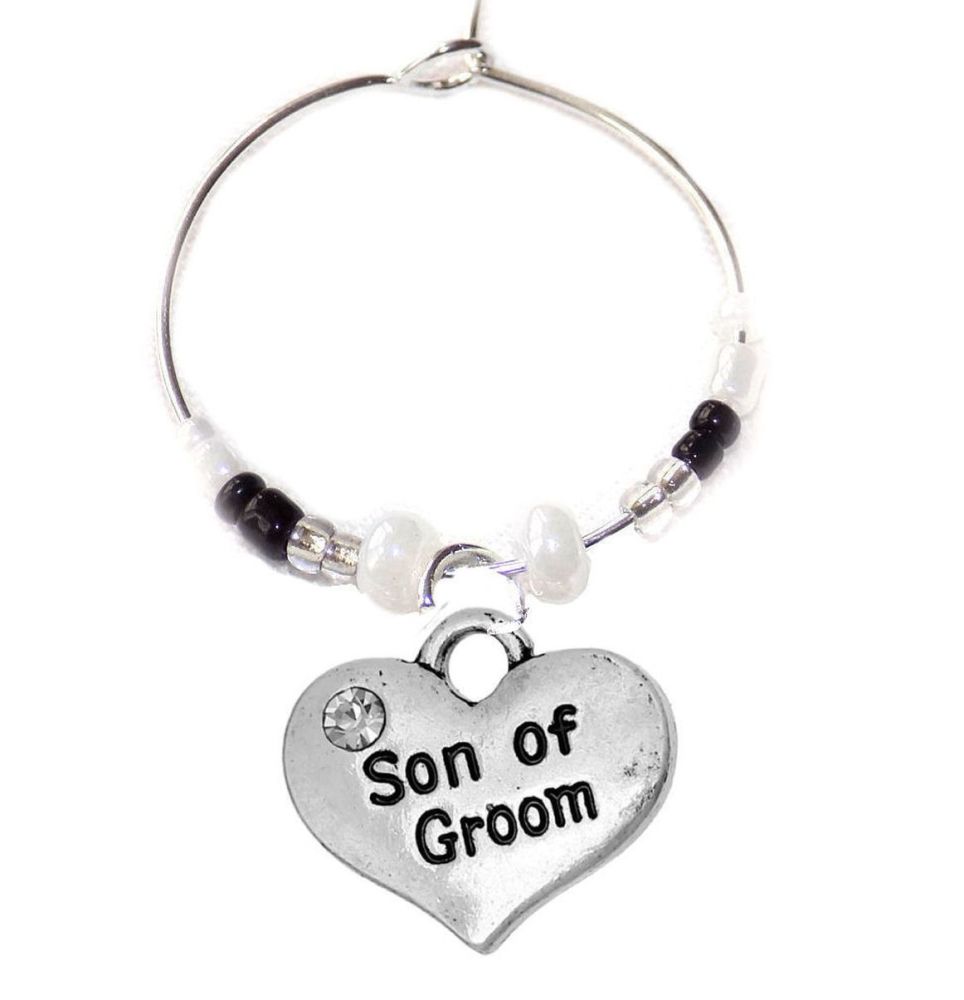 Son of the Groom Wine Glass Charm