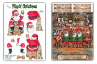 Flippin Christmas A4 Decoupage & Backing Paper Set - Santa Cheers