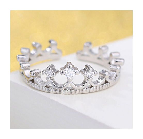 Silver Crown Open Ring