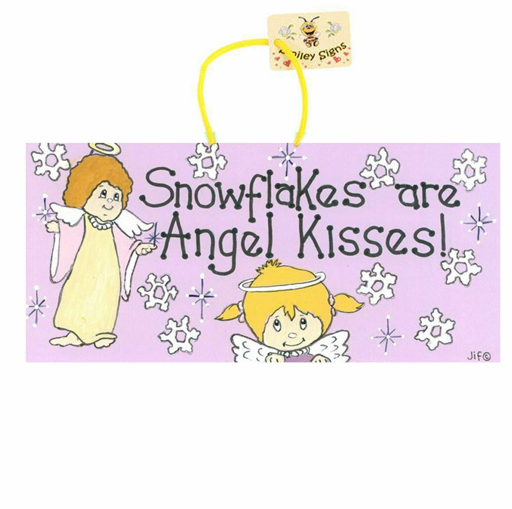 Angel Kisses Christmas Hanging Sign 