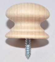 Victorian-Style Beech Knobs w/ Screw Insert - 25mm - Pack of 10