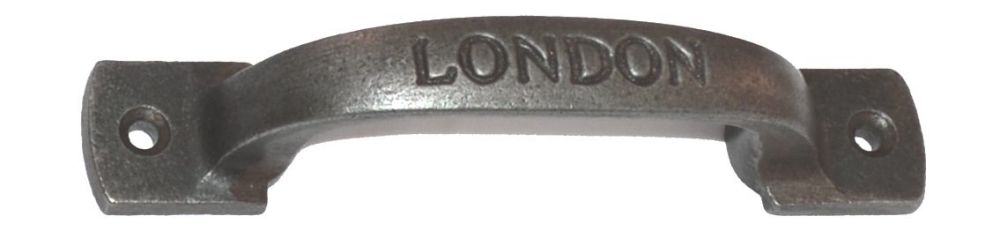 D Handle w/ Horizontal 'London' - 120mm Cast Iron A/I
