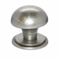 Round Knob w/ Back Plate - 38mm Diameter Cast Iron A/I