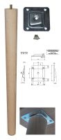 450mm Beech Tapered Leg w/ Angled Fixing Plate