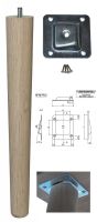 330mm Oak Tapered Leg w/ Angled Fixing Plate
