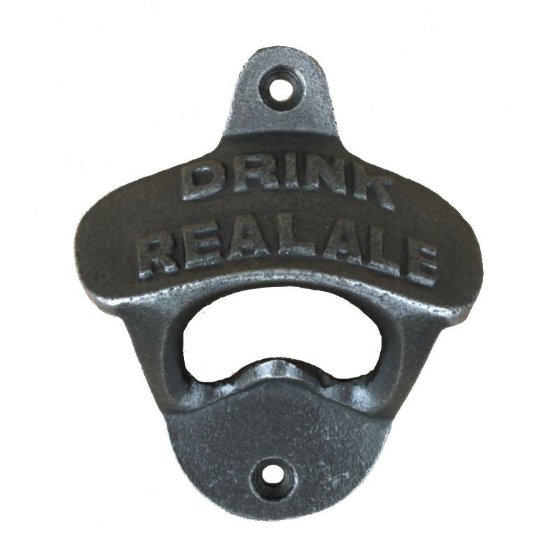 Wall-Mounted Bottle Opener 'Drink Real Ale'