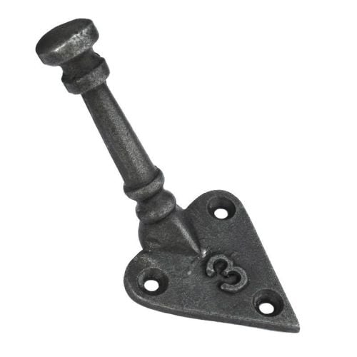 Arts & Crafts Coat Hook '3' - Cast Iron A/I