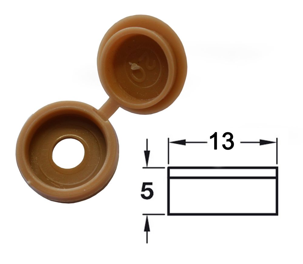 Hinged Screw Cover (Brown) - Pack of 50