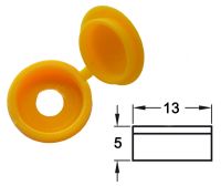 Hinged Screw Cover (Yellow) - Pack of 50