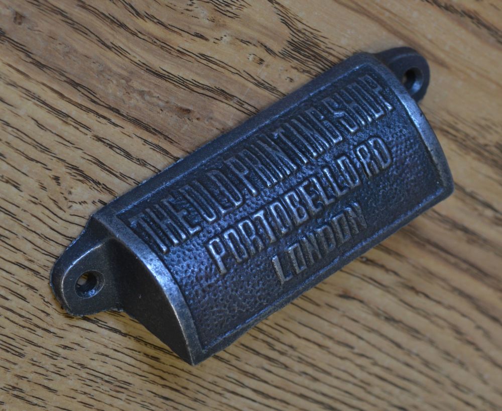 Cast Iron Cup Handle 'The Old Printing Shop' - Cast Iron A/I