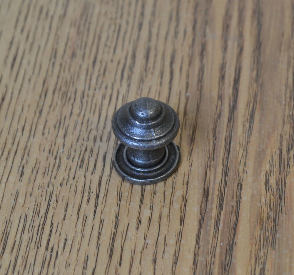 Cast Iron Domed Knob w/ Back Plate - 20mm Diameter