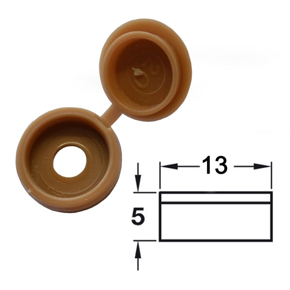 Hinged Screw Cover (Brown) - Pack of 50