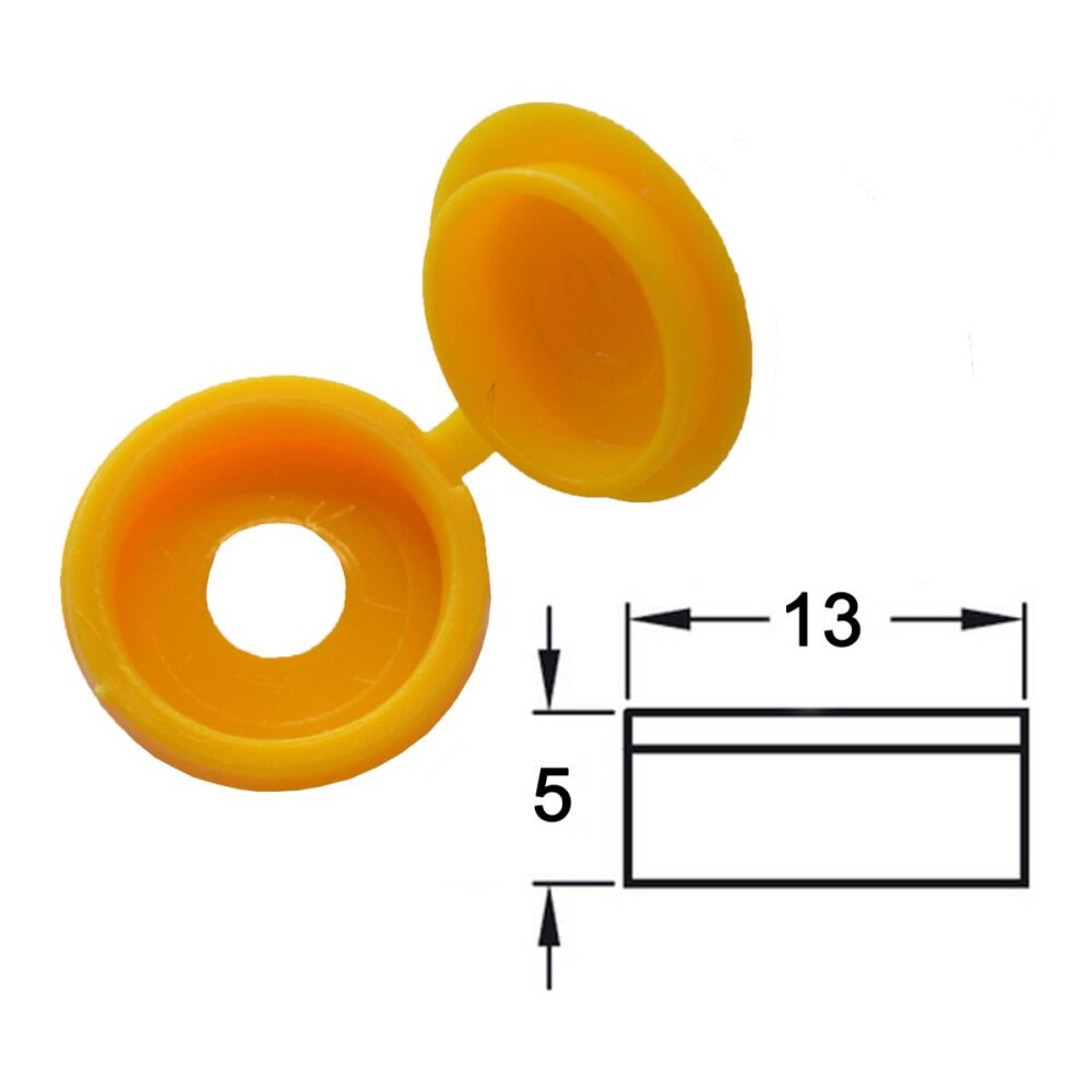 Hinged Screw Cover (Yellow) - Pack of 50
