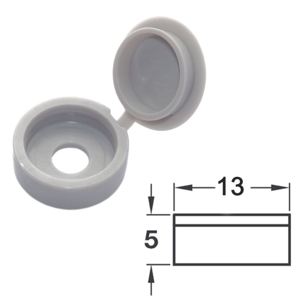 Hinged Screw Cover (Grey) - Pack of 50