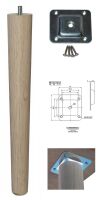 TLO-330+L   330mm Oak Tapered Leg w/ Level Fixing Plate
