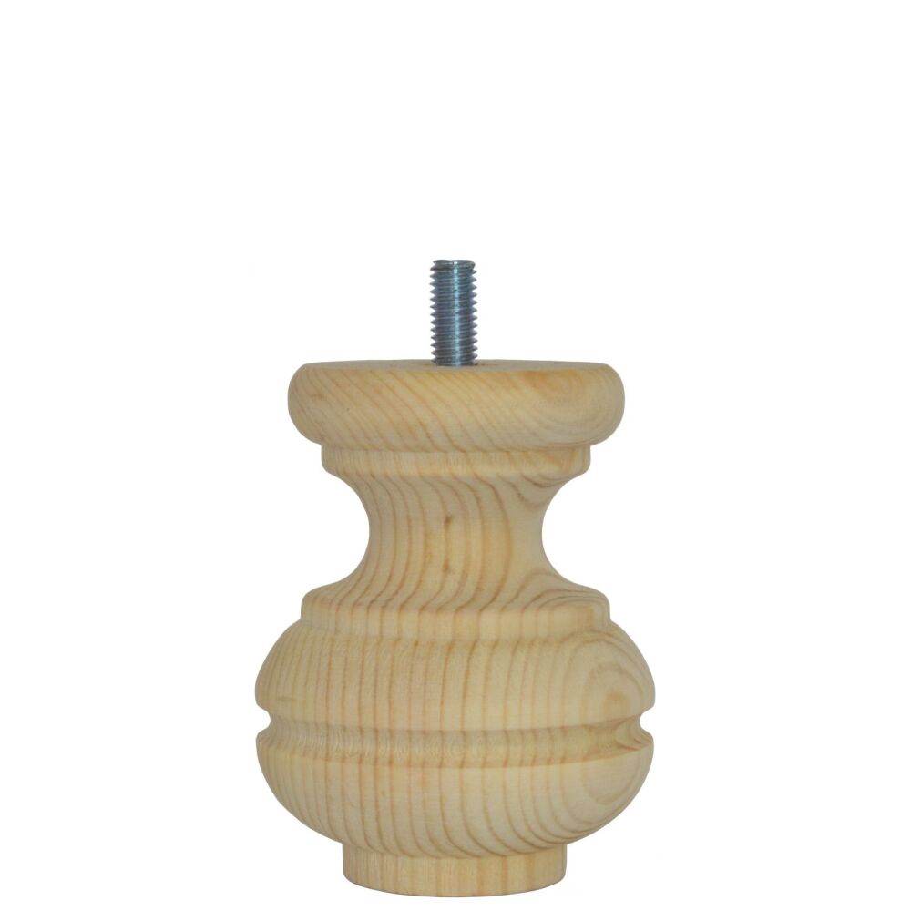 PTMB66DS - Pine Tall Moulded Bun Foot w/ M8 Bolt - 66*85mm