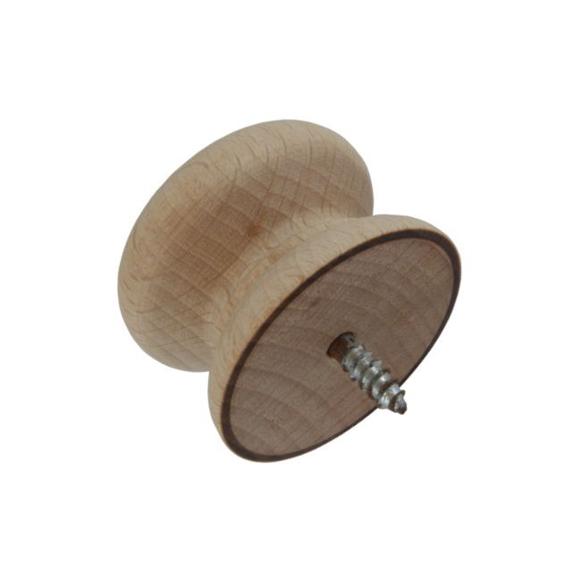 Beech Knob w/ Screw Insert - 35mm - Box of 250