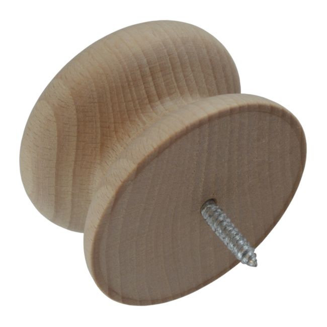 Beech Knob w/ Screw Insert - 53mm - Box of 250