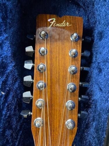 close up headstock fender 12 string