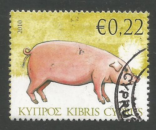 Cyprus Stamps SG 1212 2010 22c Pig - USED (k103)