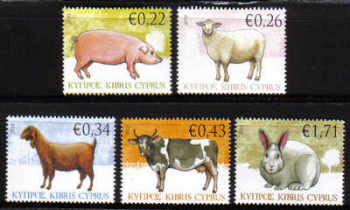 Cyprus Stamps SG 1212-16 2010 Domestic Animals - MINT