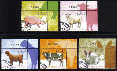 Cyprus Stamps SG 1212-16 2010 Domestic Animals - CTO USED (c403)