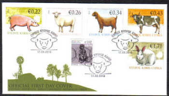 Cyprus Stamps SG 1212-16 2010 Domestic Animals - Unoficial FDC (c444)