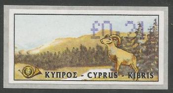 Cyprus Stamps 021 Vending Machine Labels Type C 1999 Nicosia 21c  - MINT 