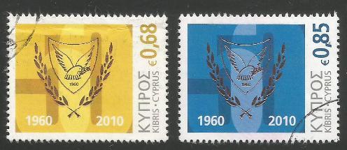 Cyprus Stamps SG 1210-11 2010 50th Anniversary of the Republic of Cyprus - 