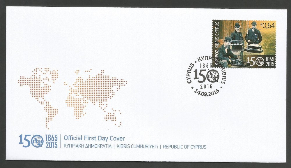 Cyprus Stamps SG 1382 2015 150 Years of the International Telecommunications Union (ITU) - Official FDC