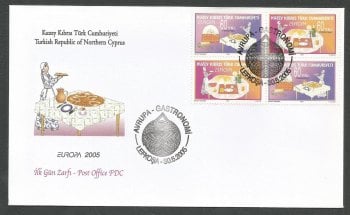 North Cyprus Stamps SG 607-08 2005 Europa Gastronomy - Official FDC 