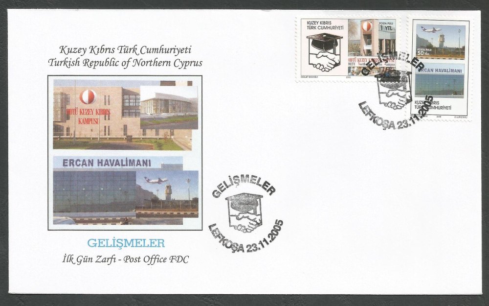 North Cyprus Stamps SG 618-19 2005 Developments - Official FDC