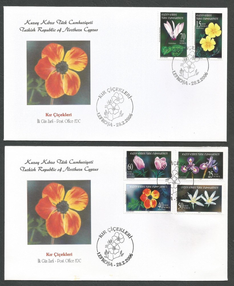 North Cyprus Stamps SG 623-28 2006 Wild Flowers - Official FDC 