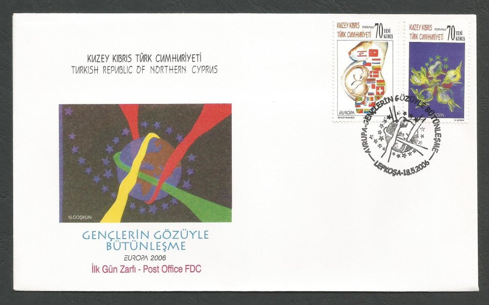 North Cyprus Stamps SG 631-32 2006 Europa Intergration - Official FDC 