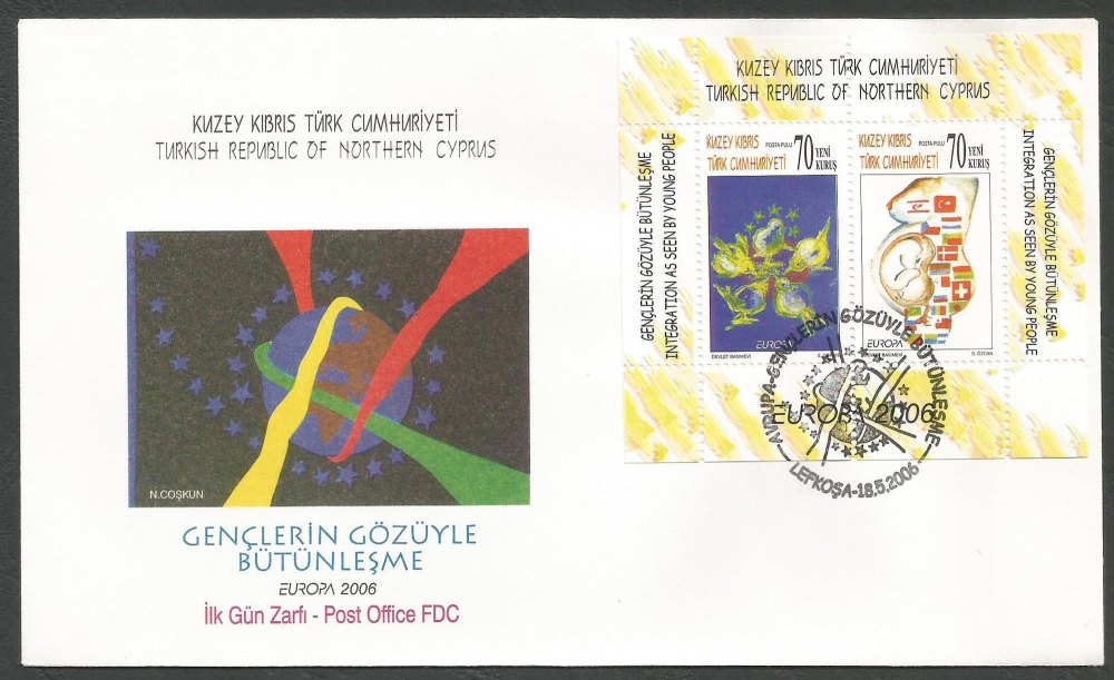 North Cyprus Stamps SG 633 MS 2006 Europa Intergration (Perforated) - Offic