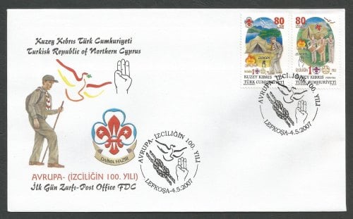 North Cyprus Stamps SG 651-52 2007 Centenary of Scouting - Official FDC