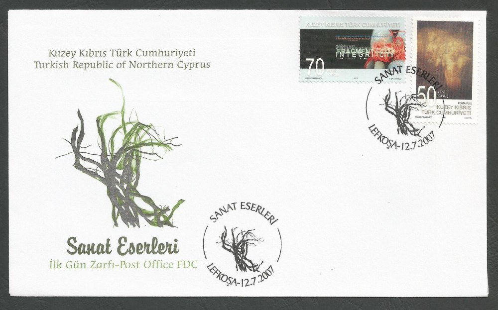 North Cyprus Stamps SG 654-55 2007 Art 16th Series - Official FDC