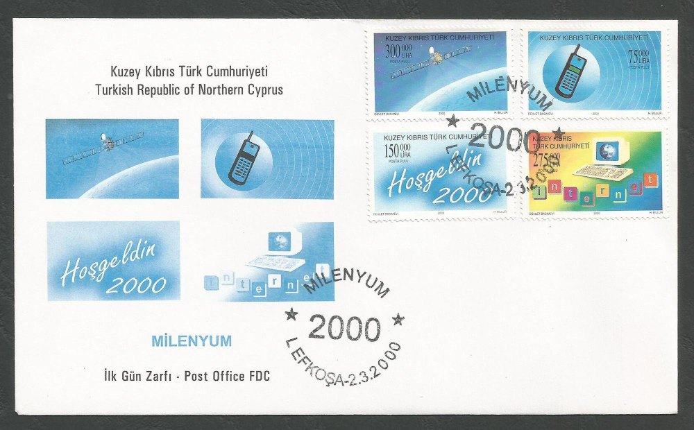 North Cyprus Stamps SG 503-06 2000 New Millennium Technology - Official FDC